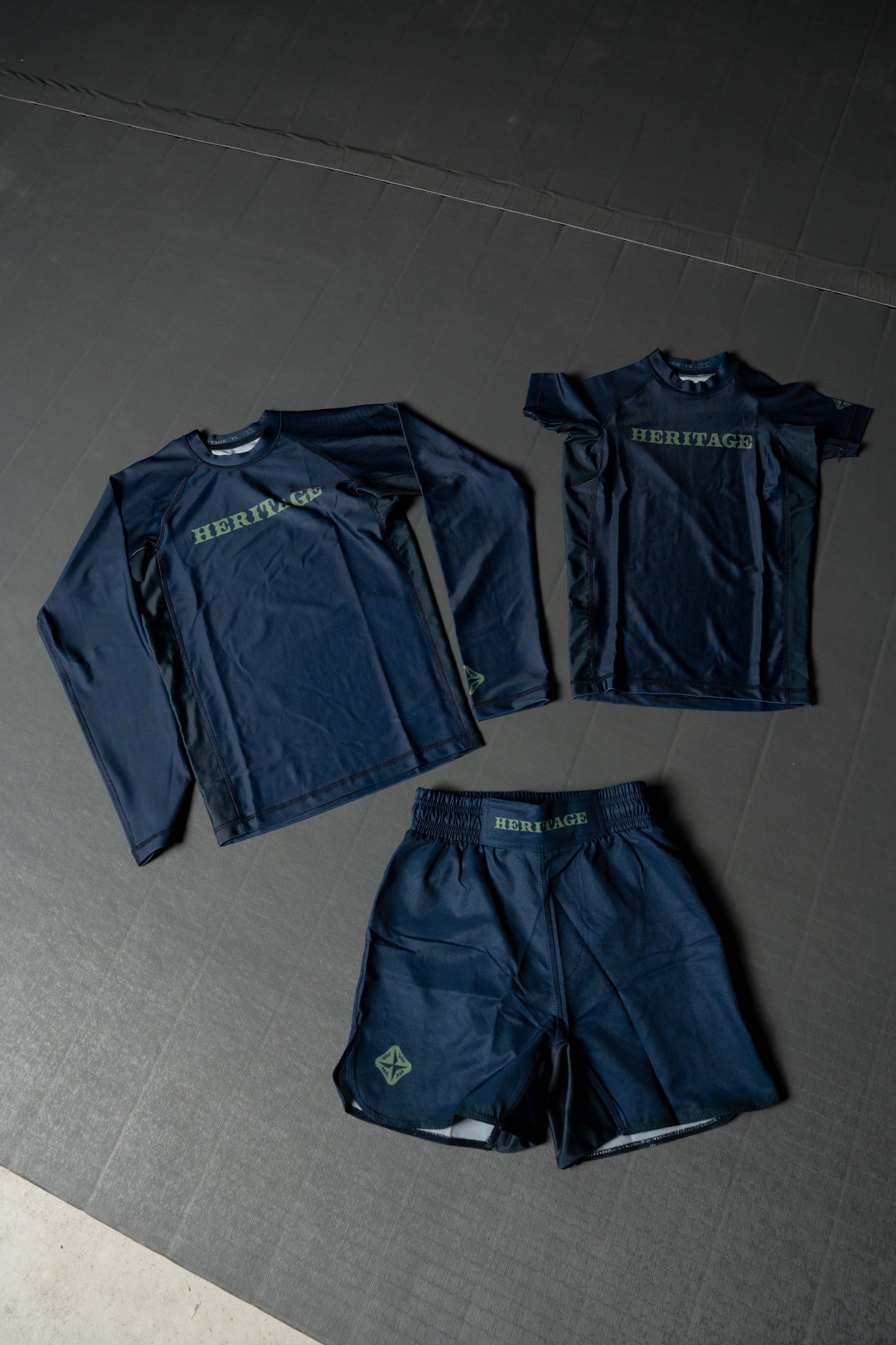 Heritage Kid's Rooted Collection Navy Rashguard S/S