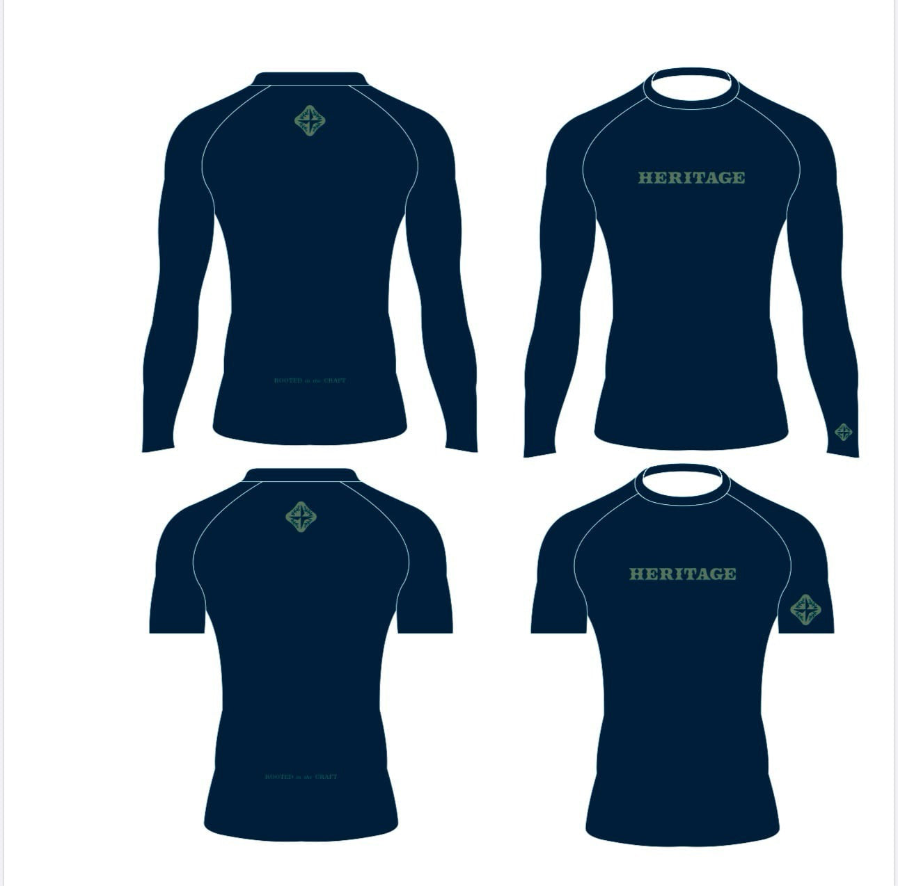 Heritage Kid's Rooted Collection Navy Rashguard L/S