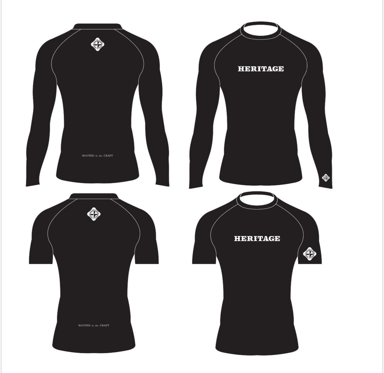 Heritage Kid's Rooted Collection Black Rashguard S/S